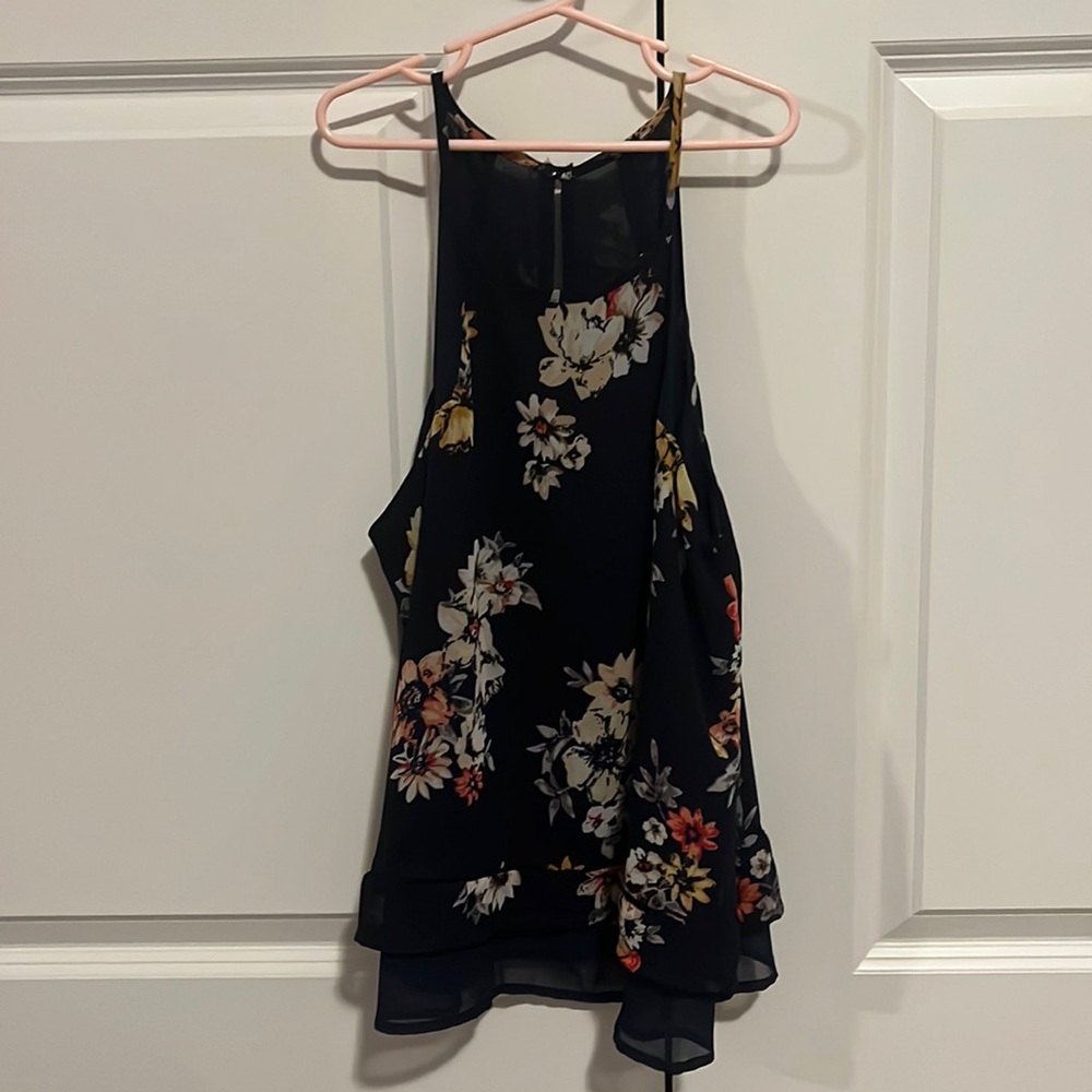 Blue floral tank